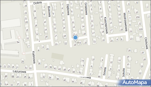 Zamość, Jodłowa, 2, mapa Zamościa