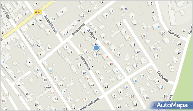 Zaniemyśl, Jodłowa, 6, mapa Zaniemyśl