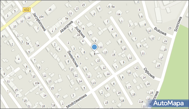 Zaniemyśl, Jodłowa, 8, mapa Zaniemyśl