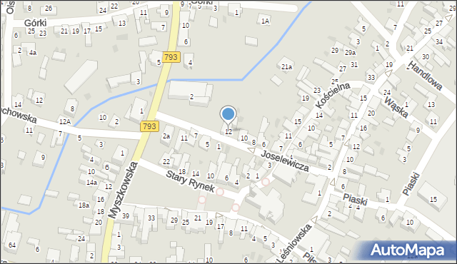 Żarki, Joselewicza Berka, płk., 12, mapa Żarki