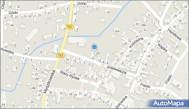 Żarki, Joselewicza Berka, płk., 14, mapa Żarki