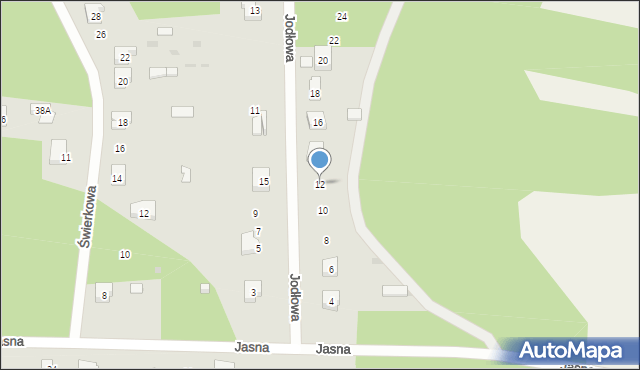 Żarki-Letnisko, Jodłowa, 12, mapa Żarki-Letnisko