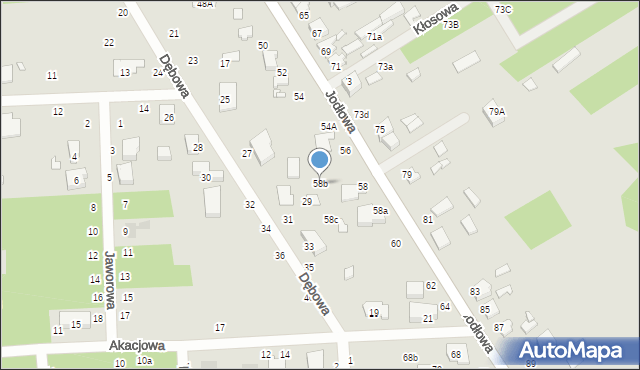 Zduńska Wola, Jodłowa, 58b, mapa Zduńska Wola