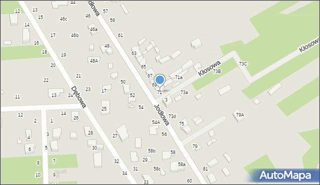 Zduńska Wola, Jodłowa, 71, mapa Zduńska Wola