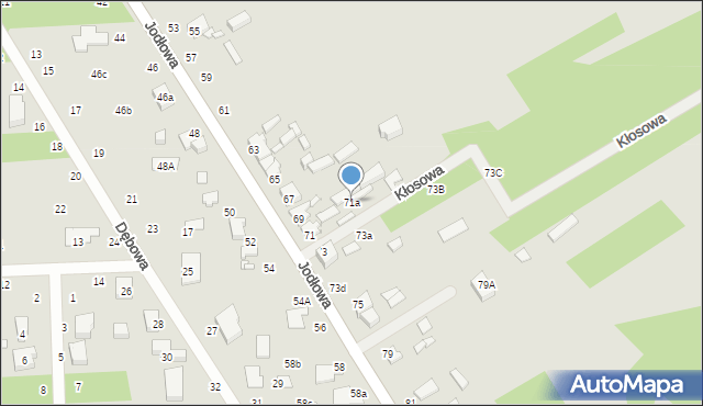 Zduńska Wola, Jodłowa, 71a, mapa Zduńska Wola