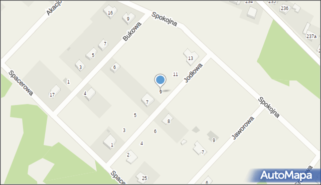 Zendek, Jodłowa, 9, mapa Zendek