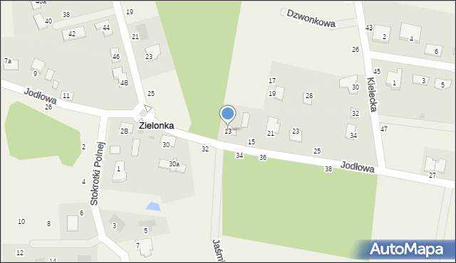 Zielonka, Jodłowa, 13, mapa Zielonka