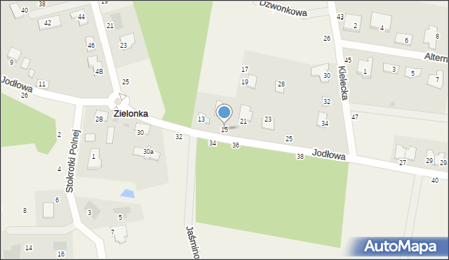Zielonka, Jodłowa, 15, mapa Zielonka
