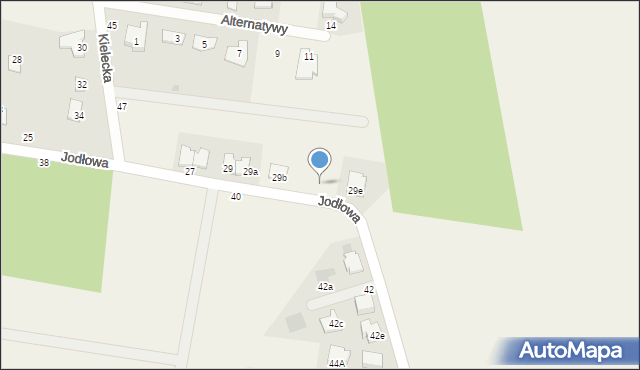 Zielonka, Jodłowa, 29c, mapa Zielonka