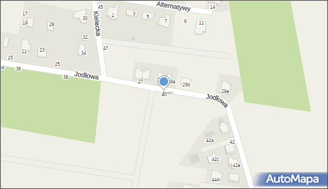 Zielonka, Jodłowa, 40, mapa Zielonka