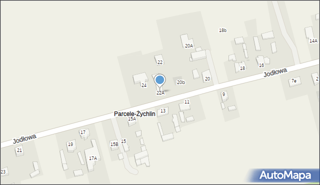 Żychlin, Jodłowa, 22A, mapa Żychlin