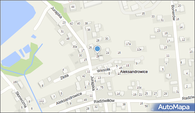 Aleksandrowice, Jurajska, 18, mapa Aleksandrowice