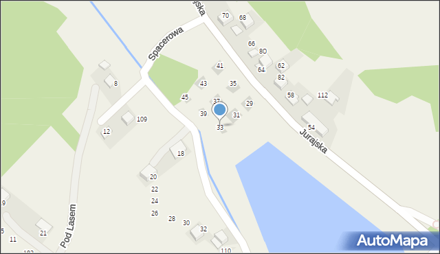 Aleksandrowice, Jurajska, 33, mapa Aleksandrowice