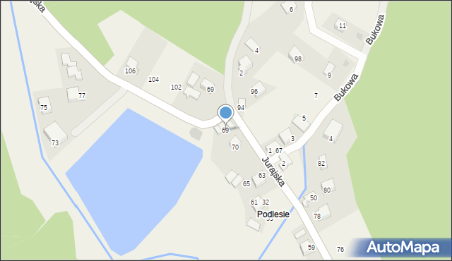 Aleksandrowice, Jurajska, 69, mapa Aleksandrowice