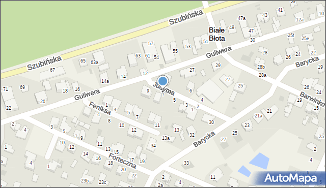 Białe Błota, Judyma, 7, mapa Białe Błota