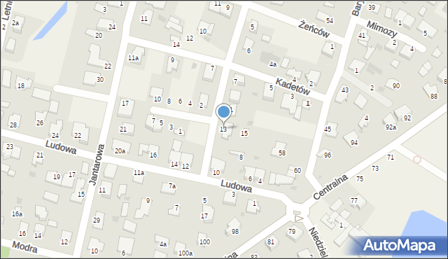 Białe Błota, Jutrzenki, 13, mapa Białe Błota