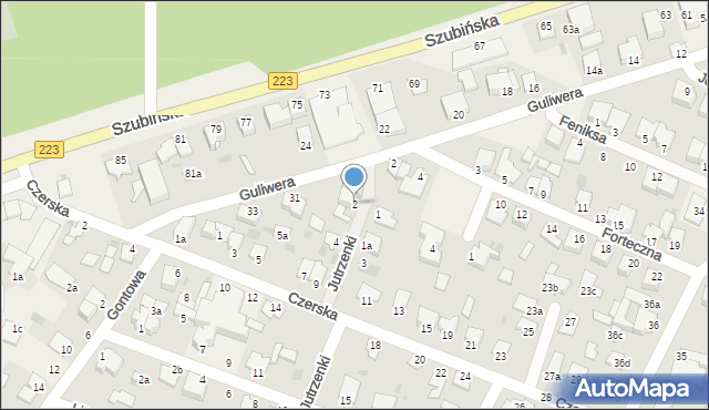 Białe Błota, Jutrzenki, 2, mapa Białe Błota