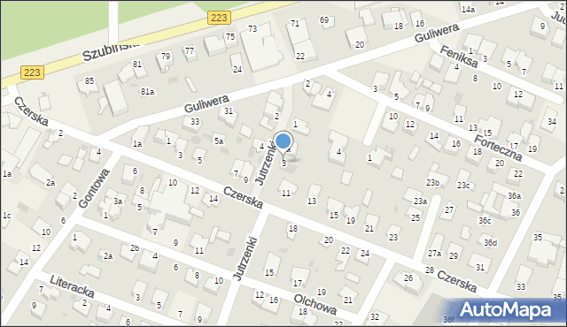 Białe Błota, Jutrzenki, 3, mapa Białe Błota