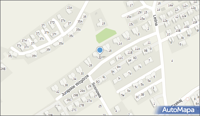 Bibice, Jurajskie Wzgórze, 22, mapa Bibice