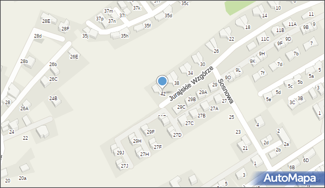 Bibice, Jurajskie Wzgórze, 42, mapa Bibice