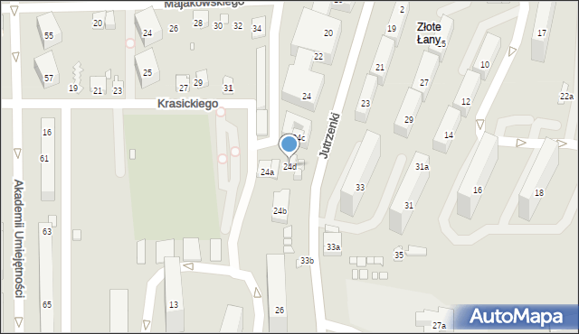 Bielsko-Biała, Jutrzenki, 24d, mapa Bielsko-Białej
