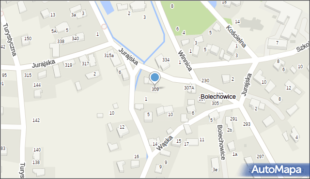 Bolechowice, Jurajska, 309, mapa Bolechowice