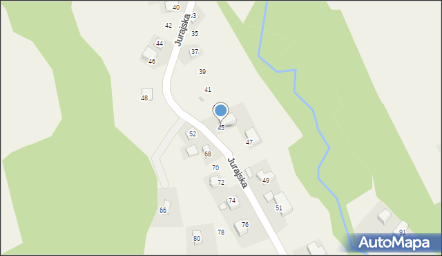 Brzoskwinia, Jurajska, 45, mapa Brzoskwinia