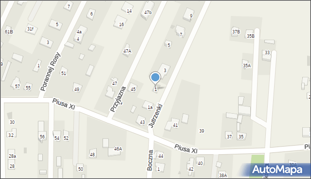 Chotomów, Jutrzenki, 1, mapa Chotomów