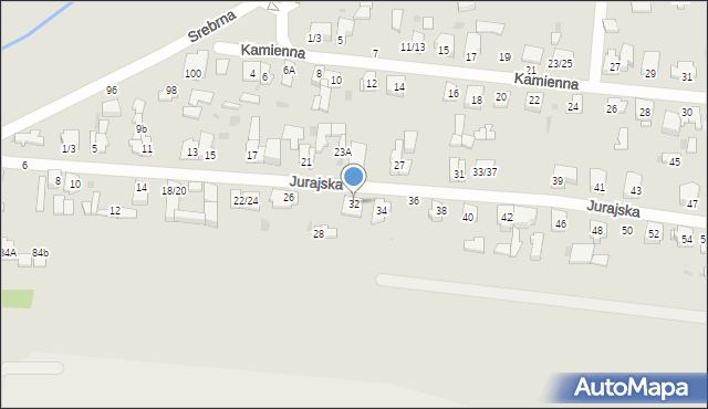 Częstochowa, Jurajska, 32, mapa Częstochowy
