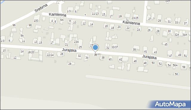 Częstochowa, Jurajska, 36, mapa Częstochowy