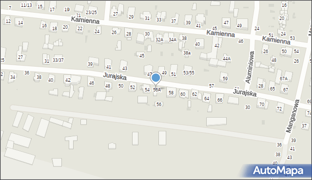 Częstochowa, Jurajska, 56A, mapa Częstochowy
