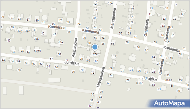 Częstochowa, Jurajska, 67A, mapa Częstochowy