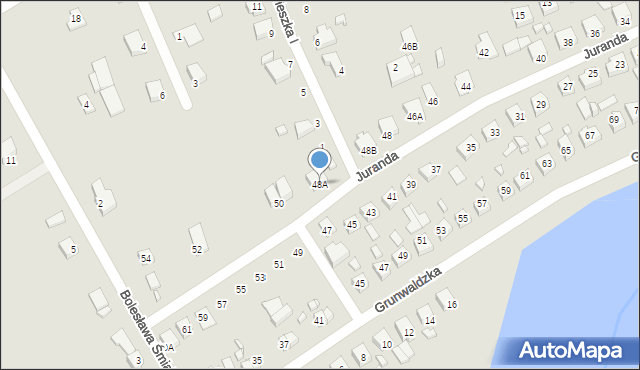 Dębno, Juranda, 48A, mapa Dębno