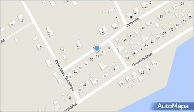 Dębno, Juranda, 53, mapa Dębno