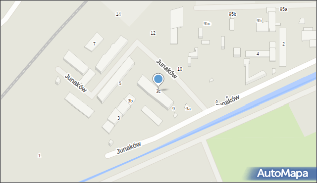 Elbląg, Junaków, 3c, mapa Elbląga