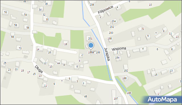 Filipowice, Jurajska, 199a, mapa Filipowice