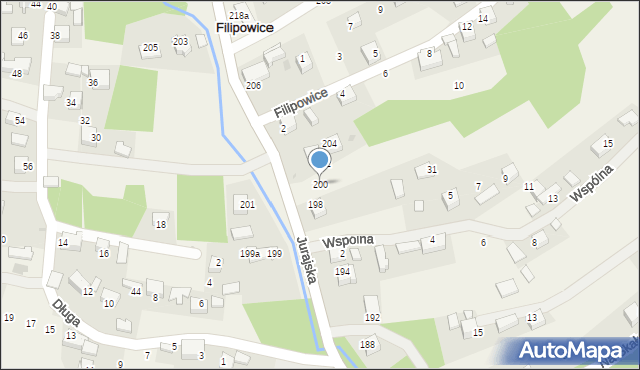 Filipowice, Jurajska, 200, mapa Filipowice