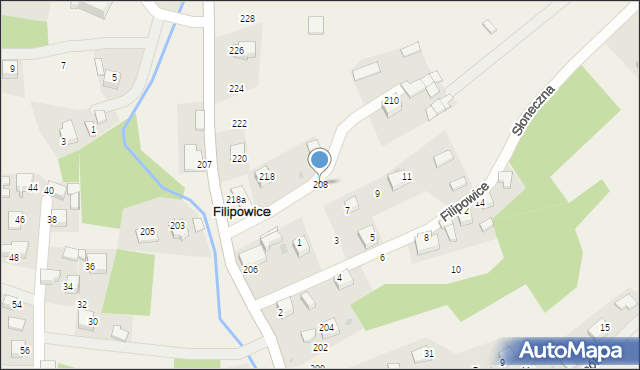 Filipowice, Jurajska, 208, mapa Filipowice
