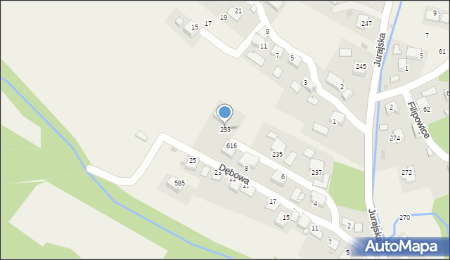 Filipowice, Jurajska, 233, mapa Filipowice