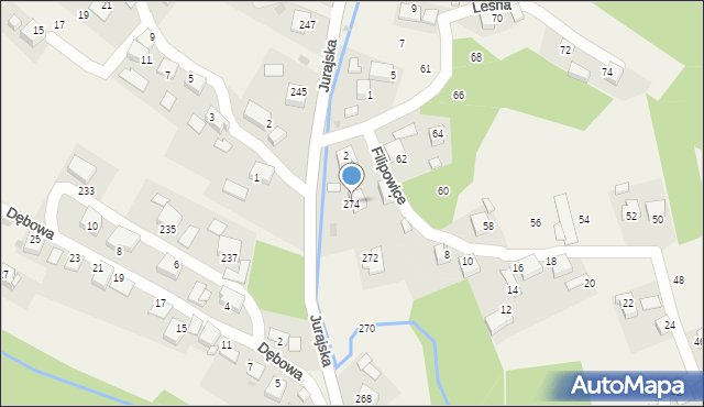 Filipowice, Jurajska, 274, mapa Filipowice