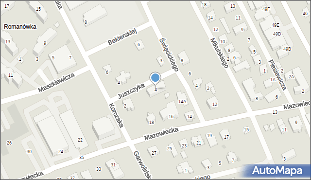 Garwolin, Juszczyka Mariana, ks., 4, mapa Garwolin