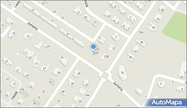 Gdańsk, Junony, 13, mapa Gdańska