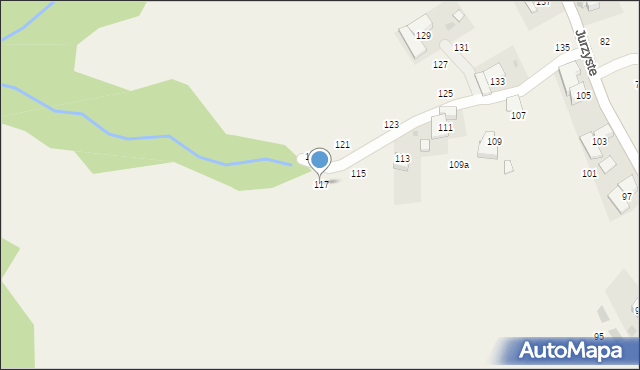 Gliczarów Górny, Jurzyste, 117, mapa Gliczarów Górny