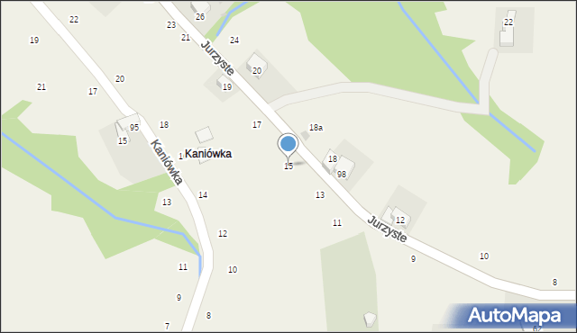 Gliczarów Górny, Jurzyste, 15, mapa Gliczarów Górny