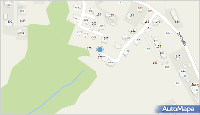 Gliczarów Górny, Jurzyste, 173, mapa Gliczarów Górny