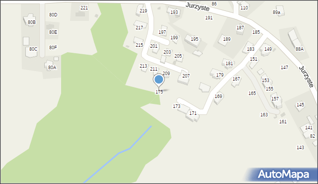 Gliczarów Górny, Jurzyste, 175, mapa Gliczarów Górny