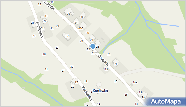 Gliczarów Górny, Jurzyste, 21, mapa Gliczarów Górny