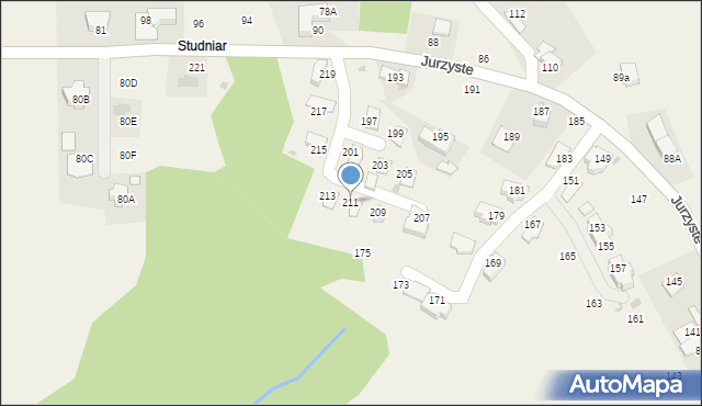 Gliczarów Górny, Jurzyste, 211, mapa Gliczarów Górny