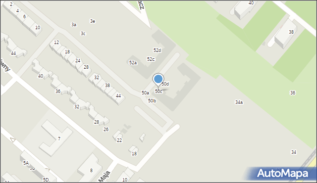 Gorzów Wielkopolski, Juchacz Marii, 50c, mapa Gorzów Wielkopolski