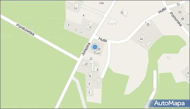 Hutki, Jurajska, 14, mapa Hutki